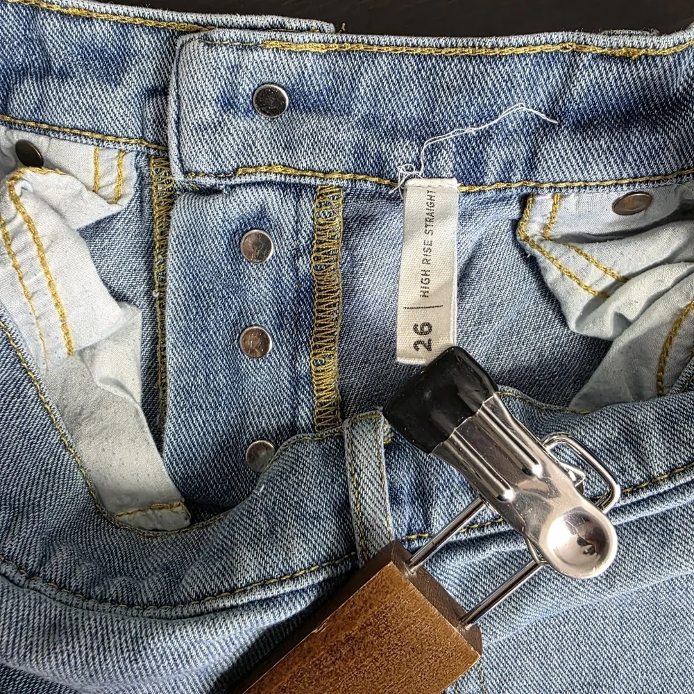 PacSun Los Angeles Denim Jean Womens High Rise Straight Button Fly Jean Size 26